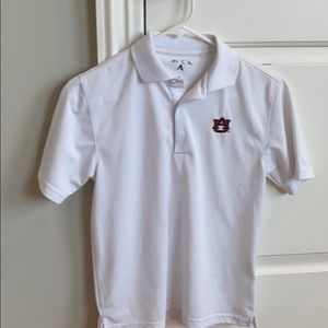 Antigua boys performance polo with Auburn logo